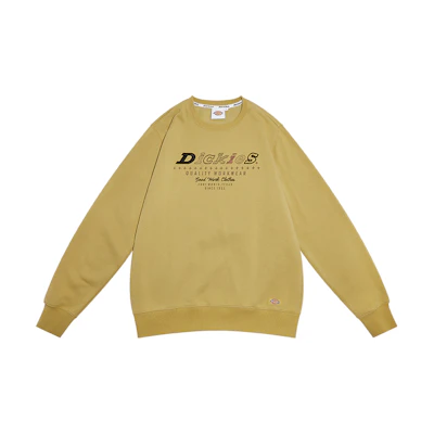 Dickies Fleece Embroidered Crewneck Sweatshirt Unisex Khaki Color DK009494KHK