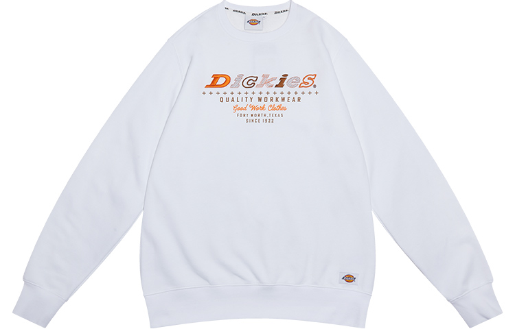 Dickies Fleece Embroidered Crewneck Sweatshirt Unisex White DK009494C4D