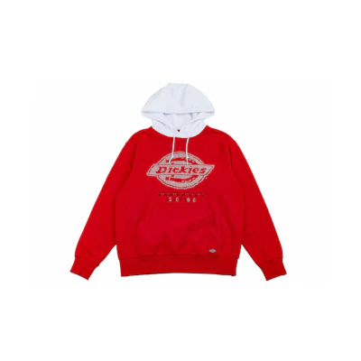 Dickies FW20 Red Hoodie with Letter Logo Print Unisex Pullover DK008183A70