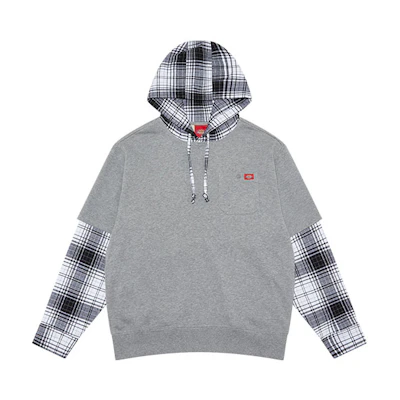 Dickies FW21 Logo Print Layered Hoodie Gray () DK009564CQ8
