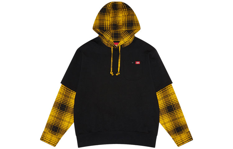 Dickies FW21 Logo Print Layered Hoodie Pullover DK009564BLK