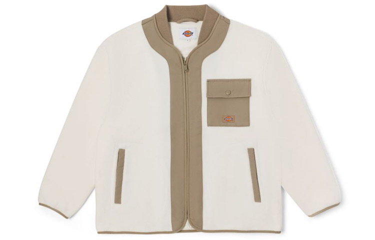Dickies FW22 Casual Colorblock V-Neck Zip Jacket White () DK011259C10
