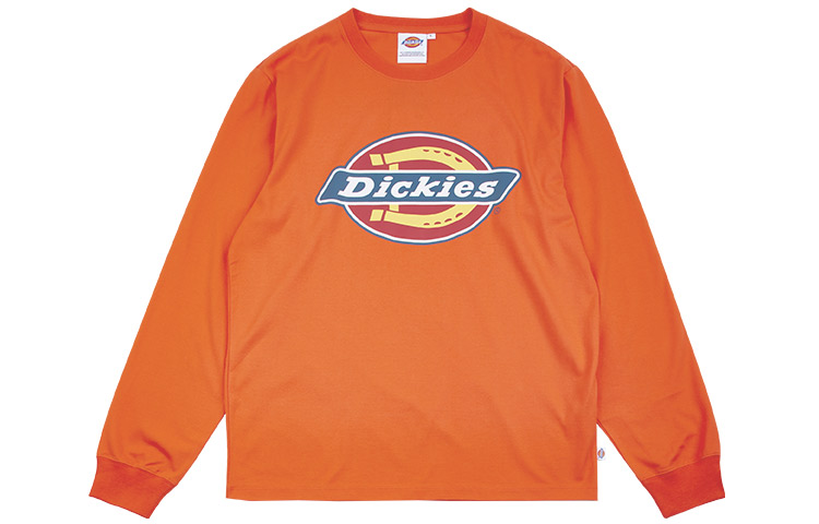 Dickies FW22 Logo Print Crewneck Pullover Sweatshirt Orange Red DK006911OG8