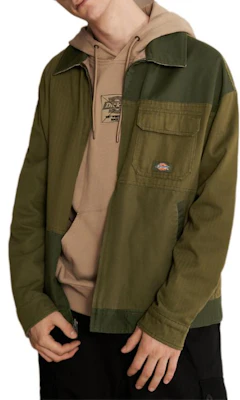 Dickies FW22 Reversible Solid Color Print Long Sleeve Jacket Green DK009416AA76-MGR Details for Dickies FW22 Reversible Solid Color Print Long Sleeve Jacket Green DK009416AA76-MGR