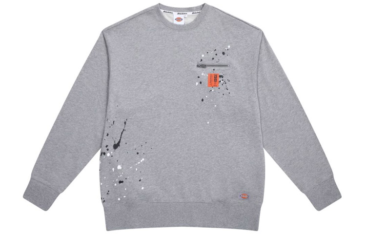 Dickies FW22 Spray Paint Effect Gray Long-Sleeve Hoodie Men’s DK011053CQ8