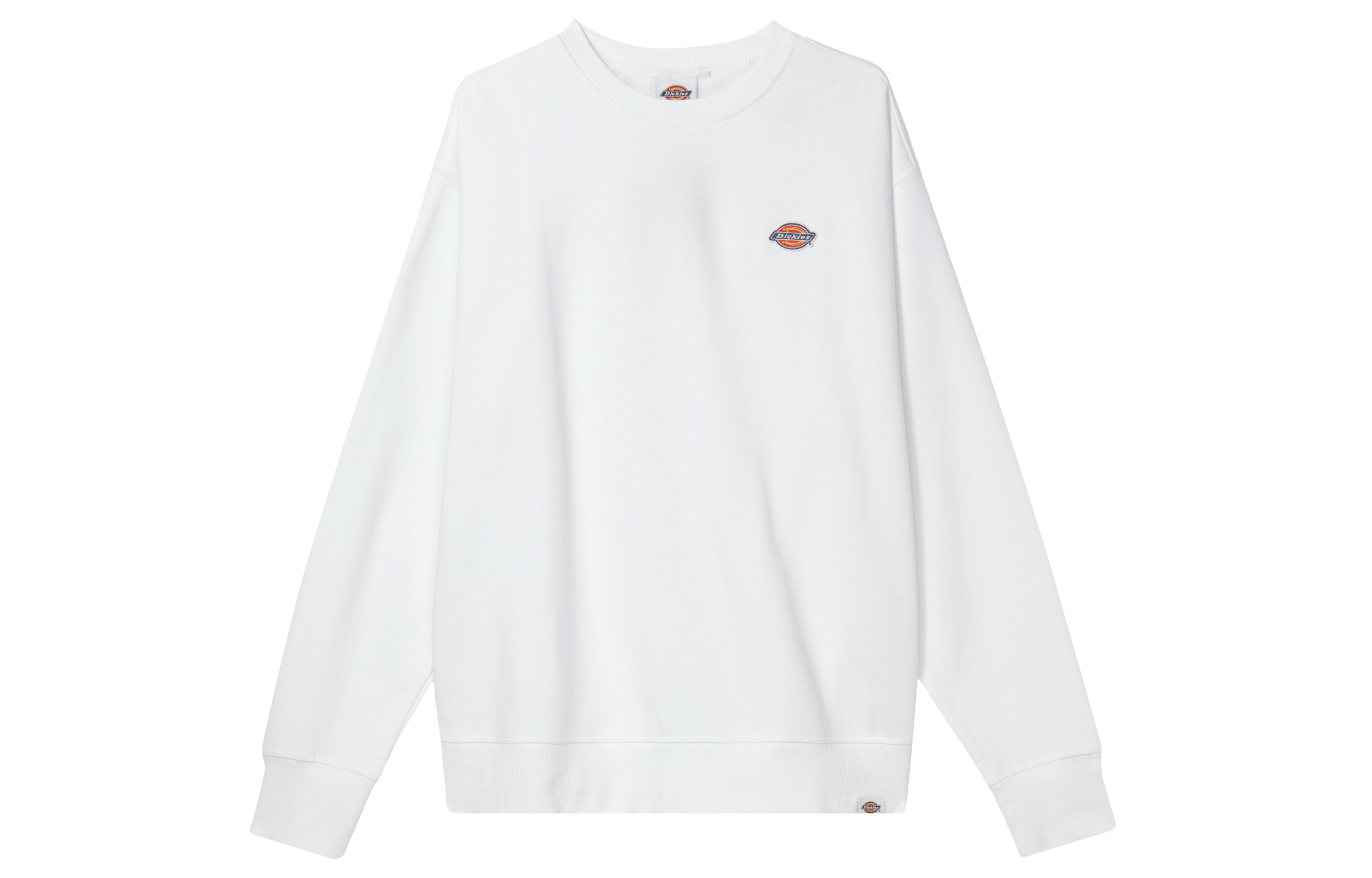 Dickies FW22 White Crewneck Sweatshirt with Logo Patch Unisex Casual Pullover DK010957C4D