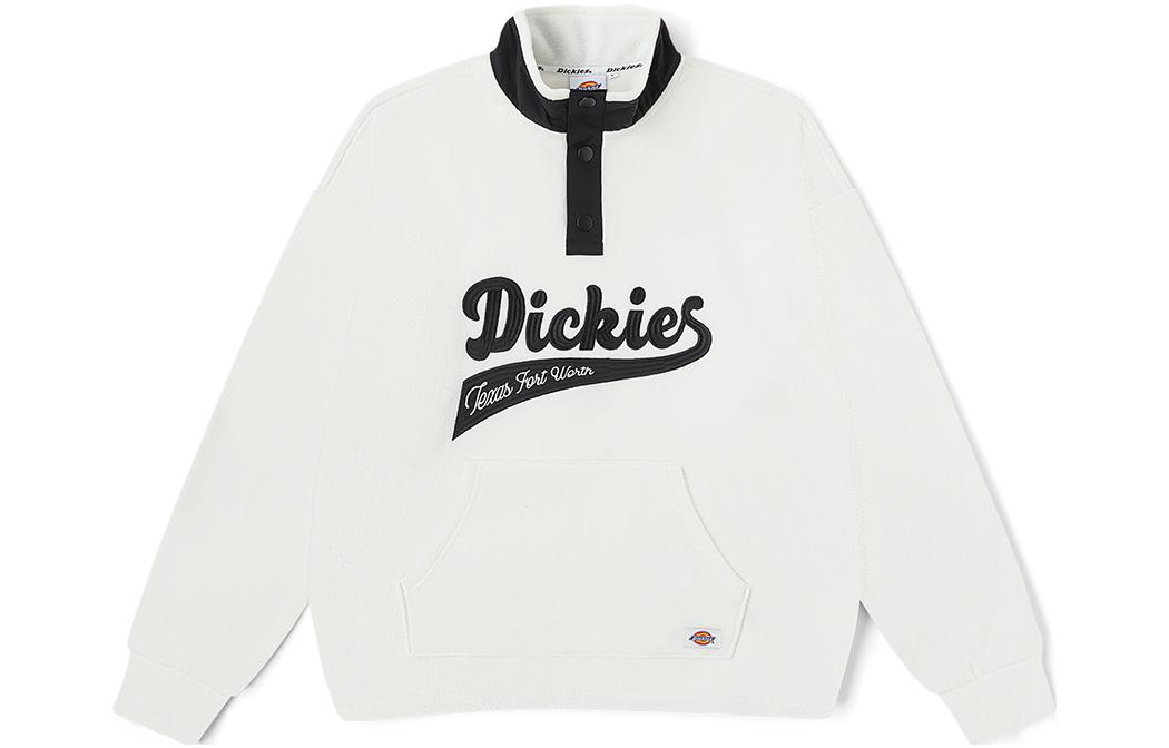 Dickies FW23 Letter Print Stand Collar Long-Sleeve Sweatshirt Plaster White DK012295-C4D