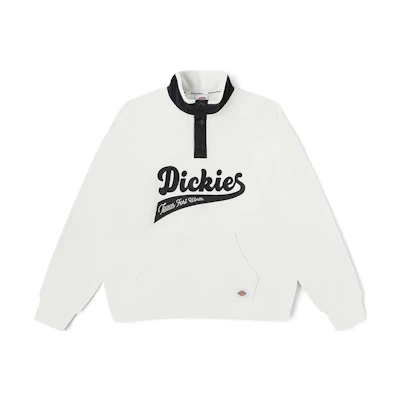 Dickies FW23 Letter Print Stand Collar Long-Sleeve Sweatshirt Plaster White DK012295-C4D