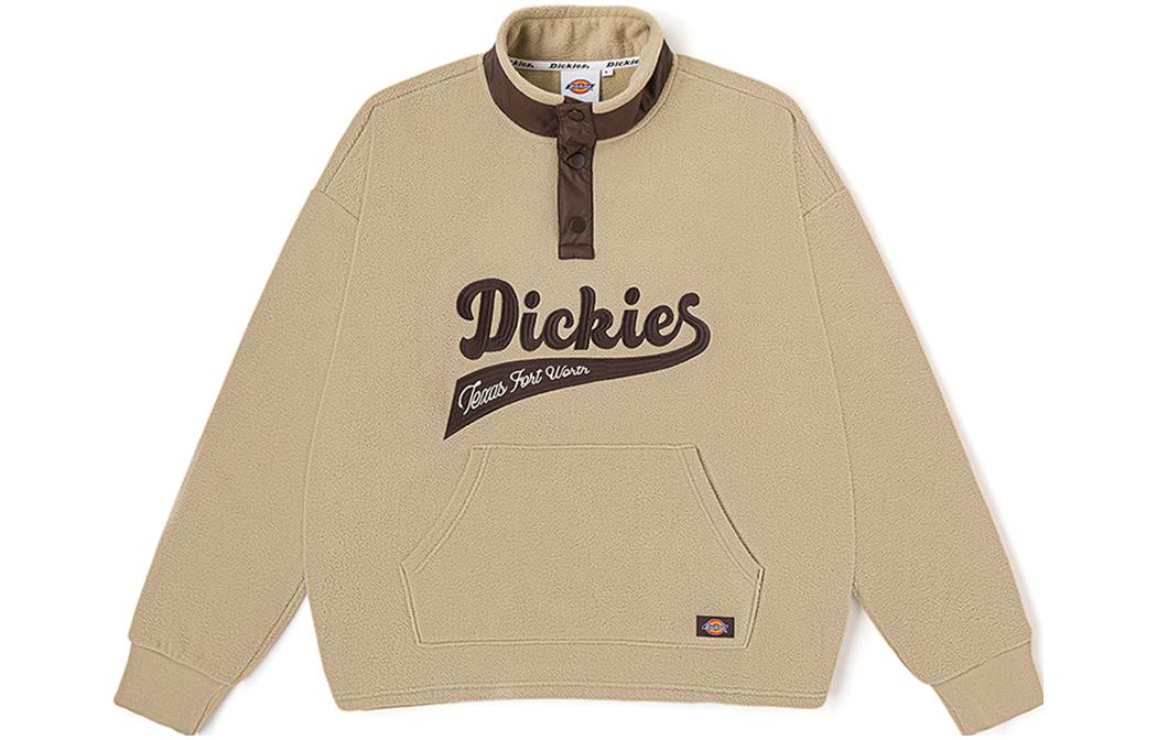 Dickies FW23 Letter Print Stand Collar Oversized Sweatshirt Sandstone DK012295-CN2