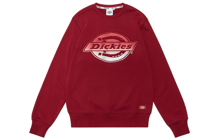 Dickies Gradient Logo Cotton Crewneck Sweatshirt Unisex Red DK009493G10