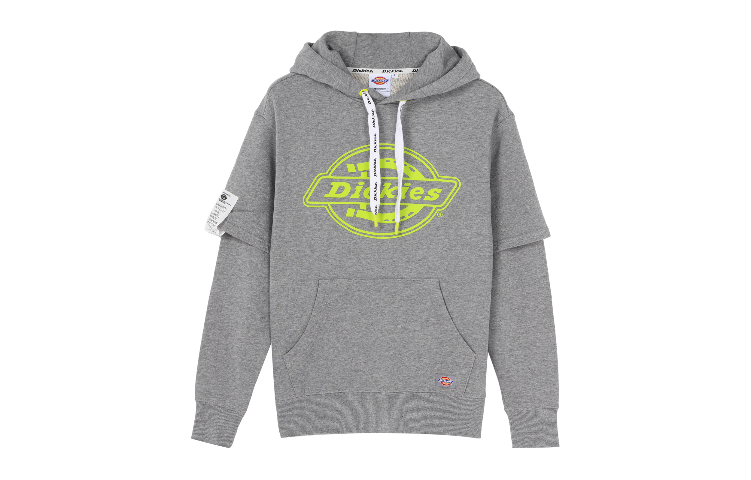 Dickies Gray Layered Look Hoodie with Slim Fit DK007406CQ8