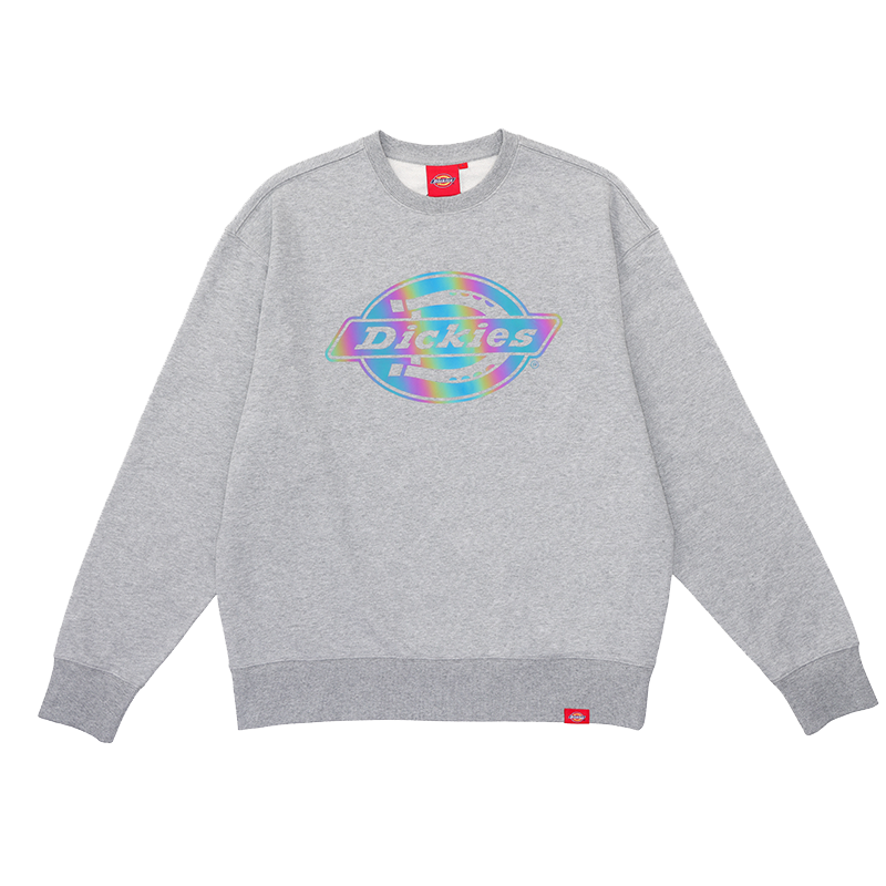 Dickies Grey Pullover Sweatshirt with Logo Print Design DK012596CQ8
