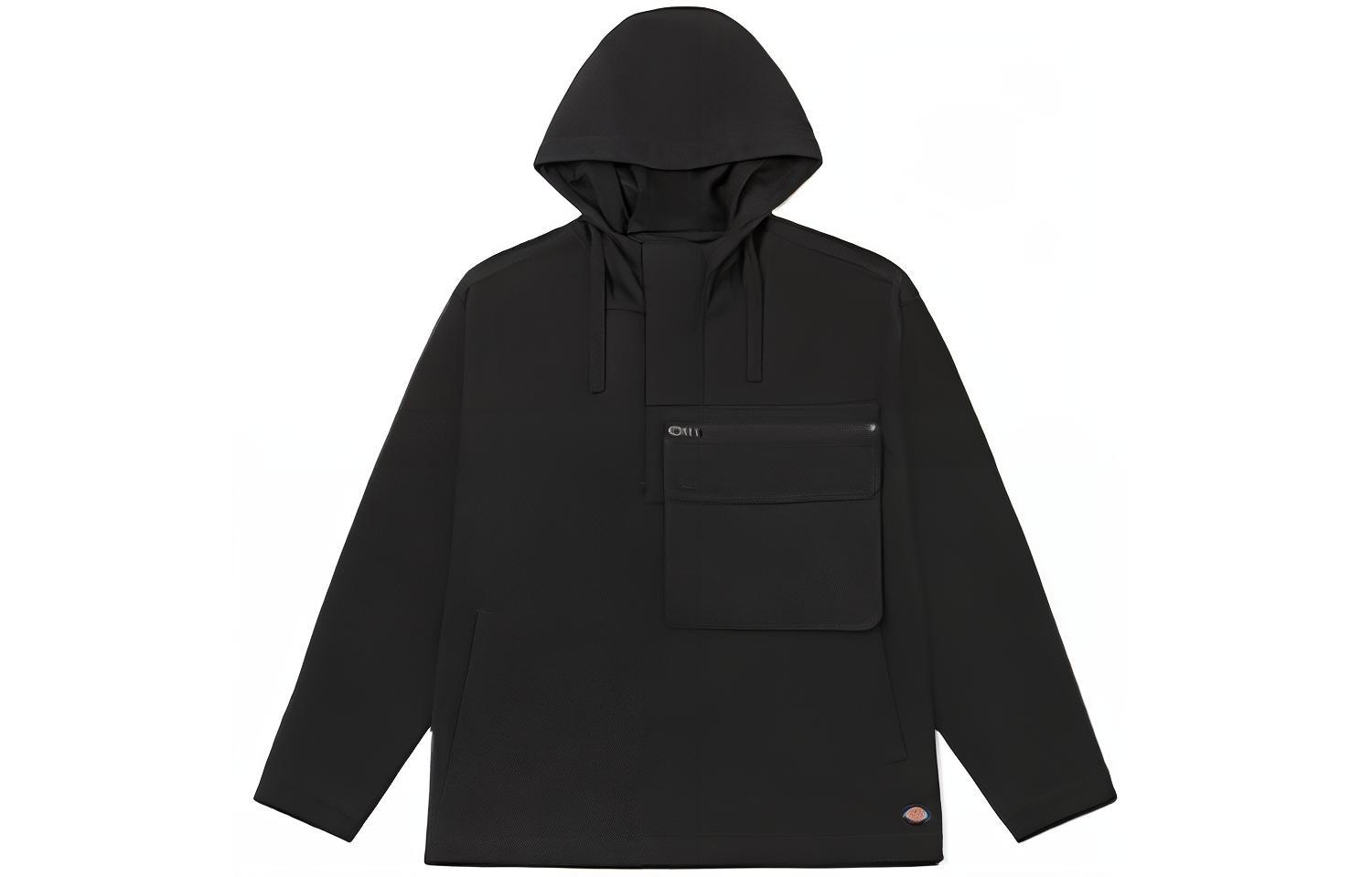 Dickies Half-Zip Hooded Jacket with Large Pockets Unisex - Black DK010935CC2