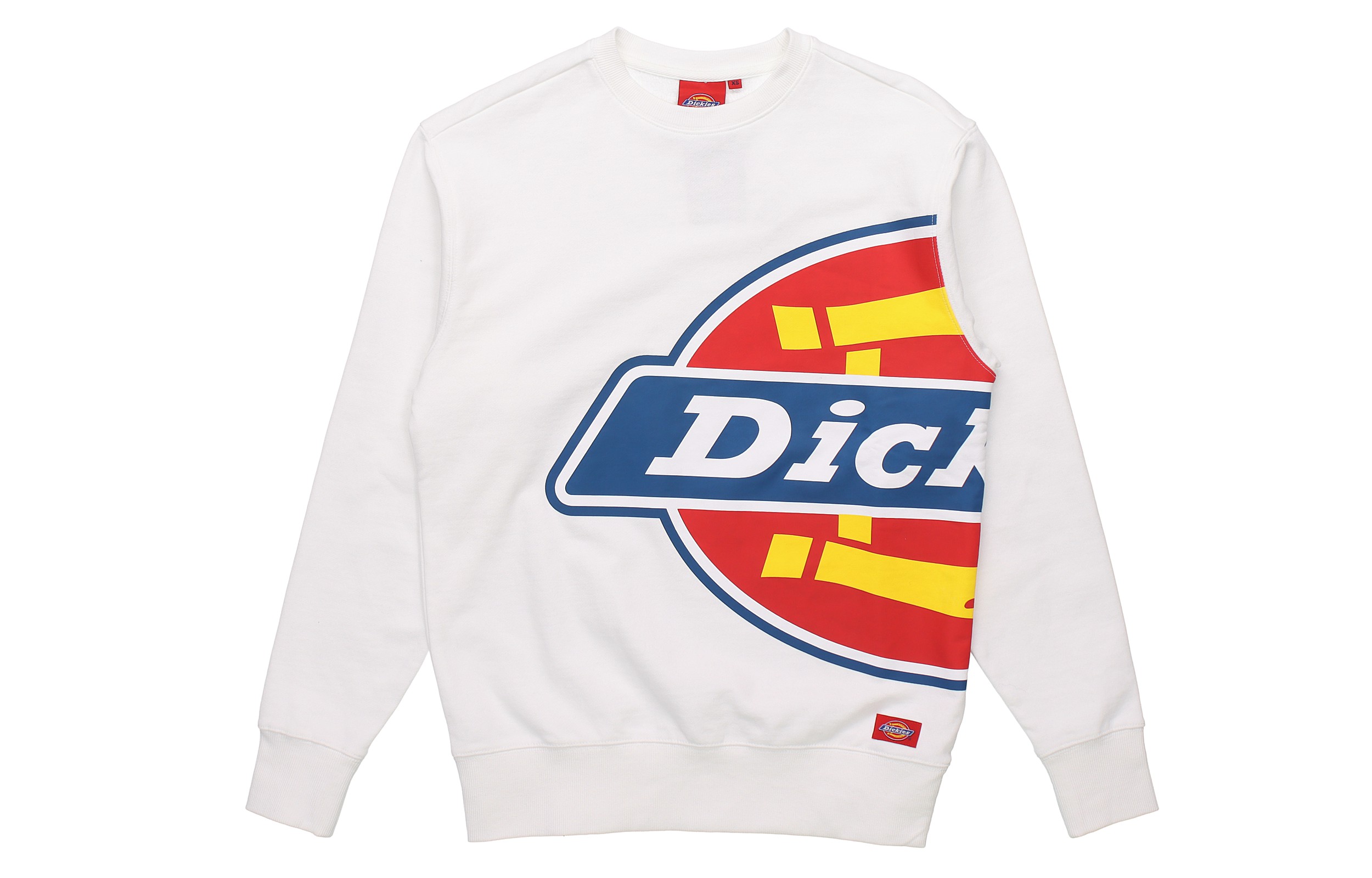 Dickies Heavyweight Crewneck Sweatshirt White with Side Logo Print DK008189C4D