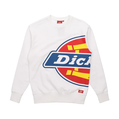 Dickies Heavyweight Crewneck Sweatshirt White with Side Logo Print DK008189C4D
