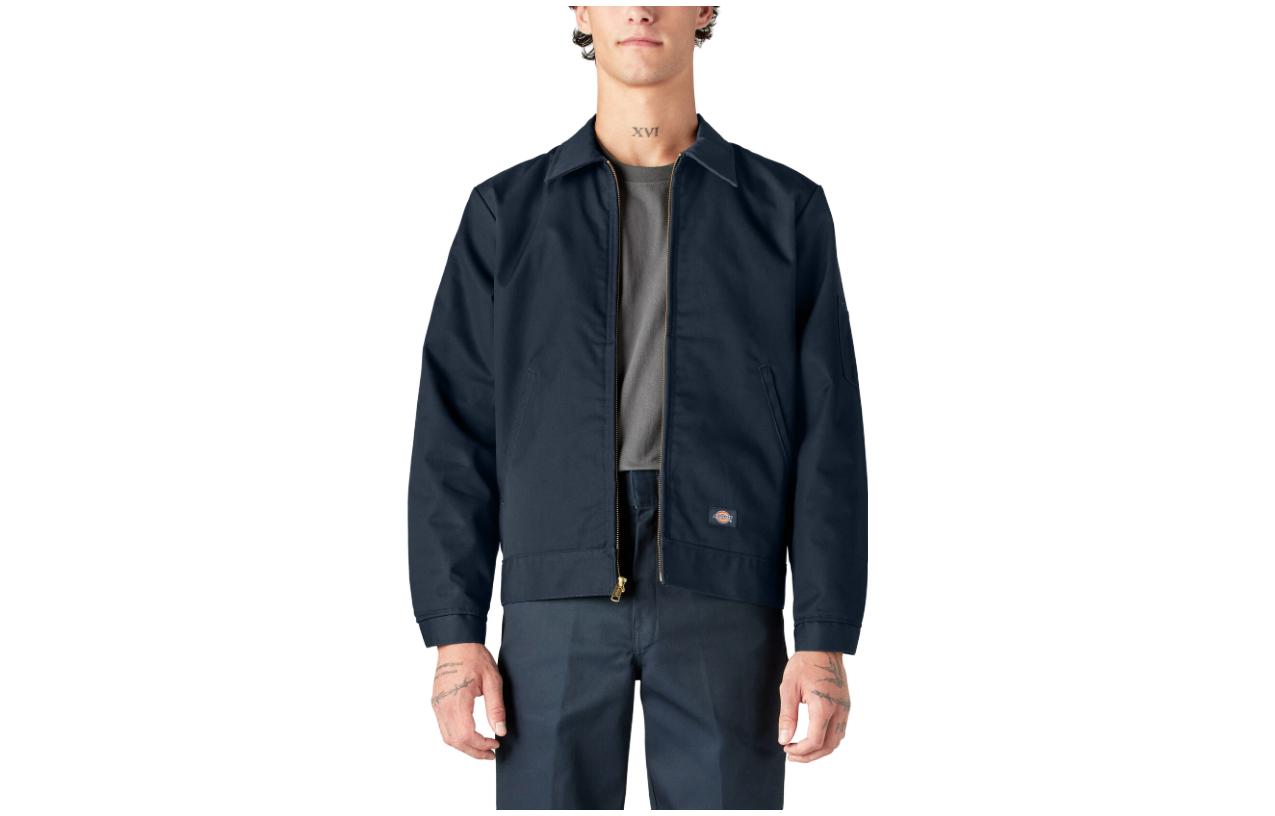 Dickies Insulated Eisenhower Jacket Navy Blue Full-Zip Long-Sleeve Jacket TJ15-DN