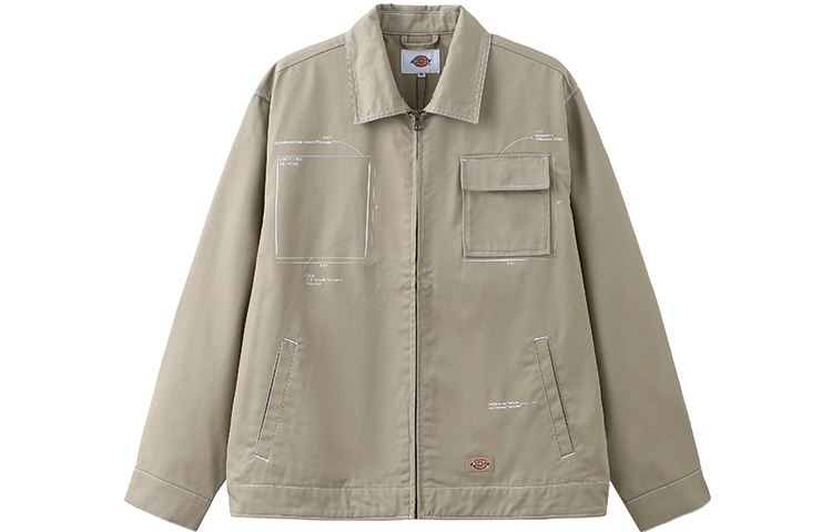 Dickies Khaki Multi-Pocket Buttoned Long-Sleeve Jacket DK008025CH1