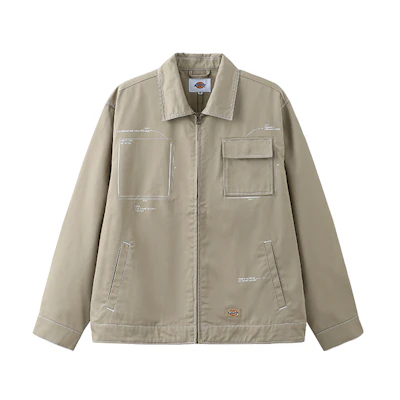 Dickies Khaki Multi-Pocket Buttoned Long-Sleeve Jacket DK008025CH1