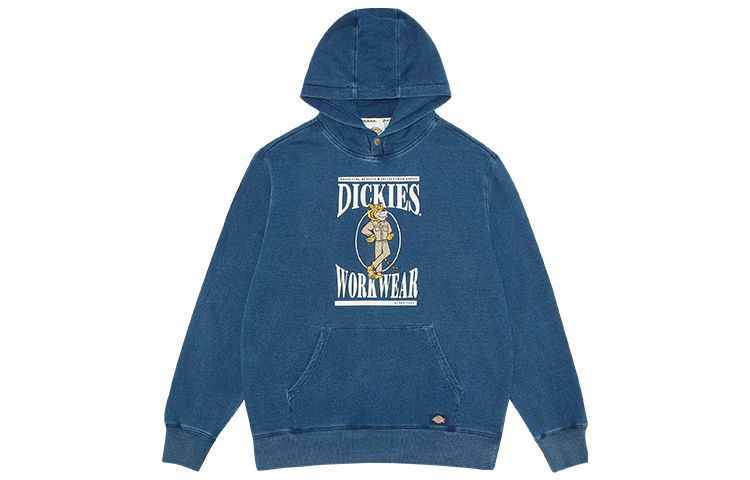 Dickies Large Front Print Hoodie Unisex in Indigo Blue DK010125C73