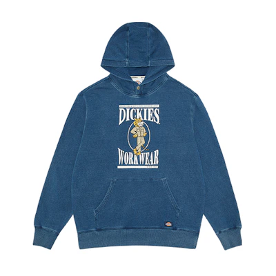 Dickies Large Front Print Hoodie Unisex in Indigo Blue DK010125C73