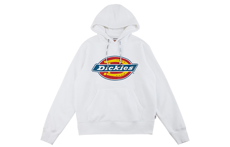 Dickies Large Logo Letter Print Fleece Hoodie White () DK006864C4D