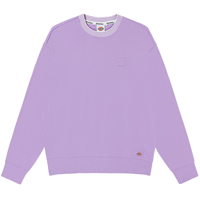 Dickies Lavender Crewneck Sweatshirt with Striped Collar DK011516E61