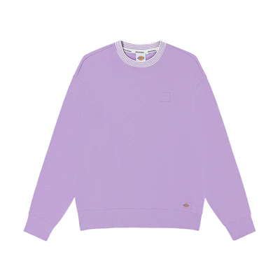 Dickies Lavender Crewneck Sweatshirt with Striped Collar DK011516E61