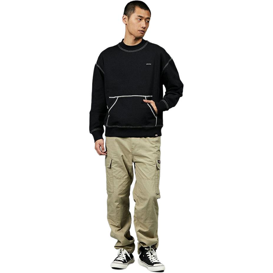 Shop Dickies Letter Patch Crewneck Sweatshirt Unisex Long Sleeve Top DK013093