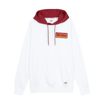 Dickies Letter Patch Embroidered Colorblock Hoodie Unisex White DK009492C4D