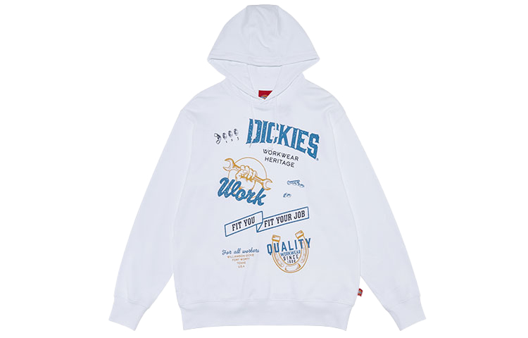 Dickies Letter Print Graphic Hoodie Unisex - White DK009565C4D