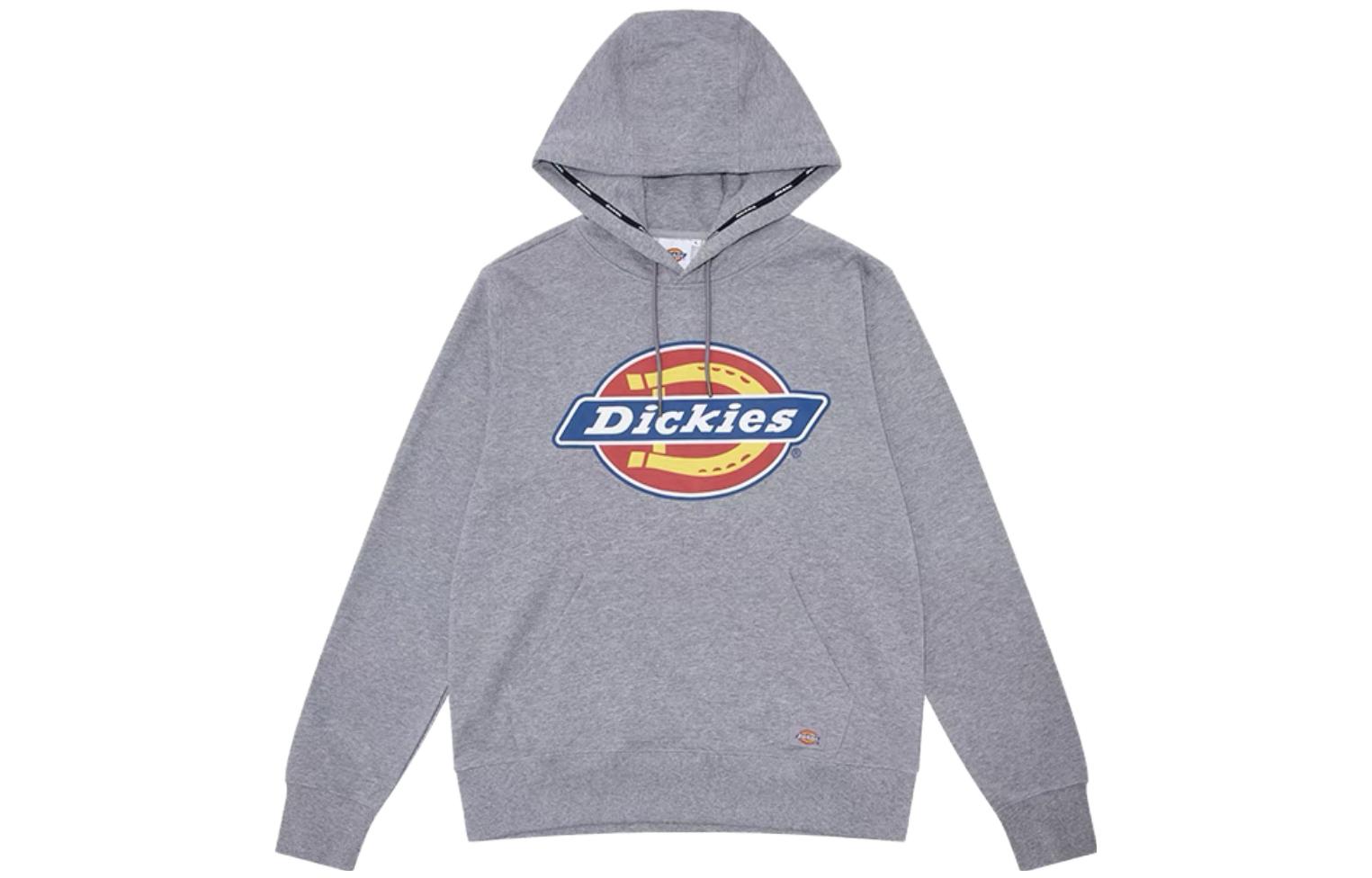 Dickies Letter Print Pullover Hoodie with Drawstring in Gray DK008715-CQ8