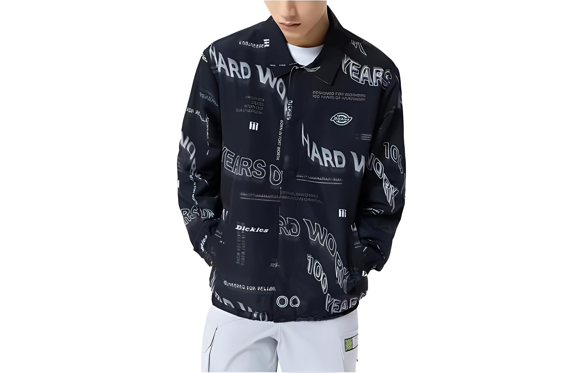 Dickies Letter Print Single-Breasted Jacket DK010925E701