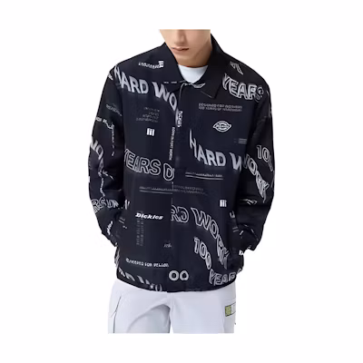 Dickies Letter Print Single-Breasted Jacket DK010925E701