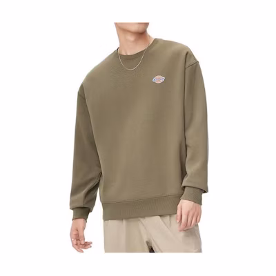 Dickies Logo Crewneck Fleece Sweatshirt Unisex Military Green DK010957-A76