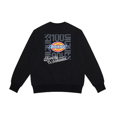 Dickies Logo Embroidered Crewneck Sweatshirt Unisex Black DK010129BLK