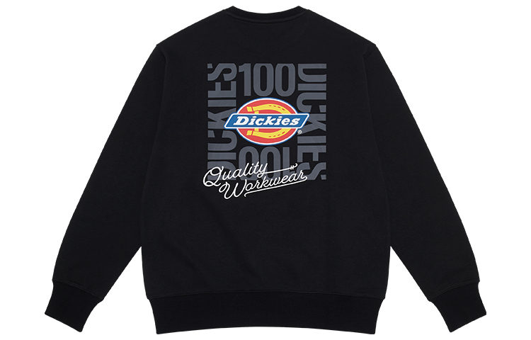 Order Dickies Logo Embroidered Crewneck Sweatshirt Unisex Black DK010129BLK