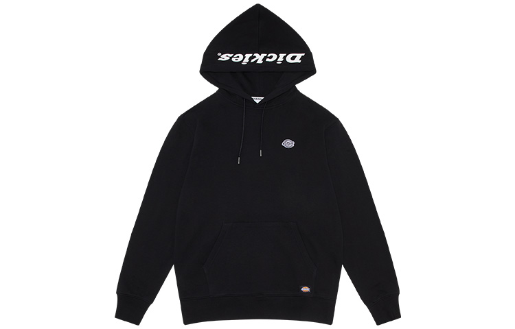 Dickies Logo Embroidered Fleece Hoodie Unisex Black DK008718BLK