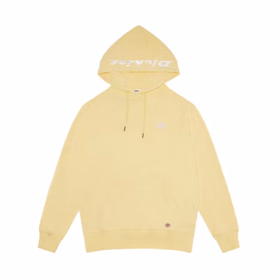 Dickies Logo Embroidered Hooded Sweatshirt Unisex Light Khaki Yellow DK008718C33