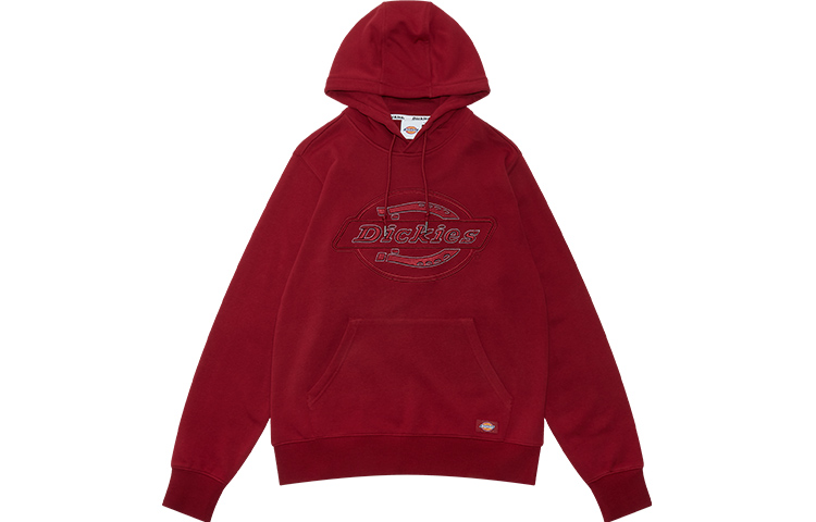 Dickies Logo Embroidered Pullover Hoodie Unisex Brick Red DK009491GI0