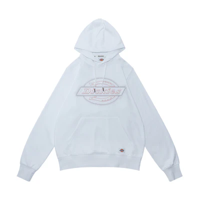 Dickies Logo Embroidered Pullover Hoodie Unisex White DK009491C4D
