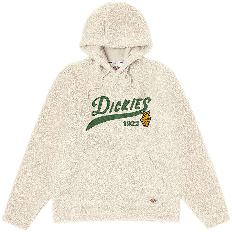Dickies Logo Embroidered Sherpa Hoodie Unisex Off-White DK011263C10
