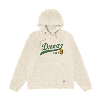 Dickies Logo Embroidered Sherpa Hoodie Unisex Off-White DK011263C10