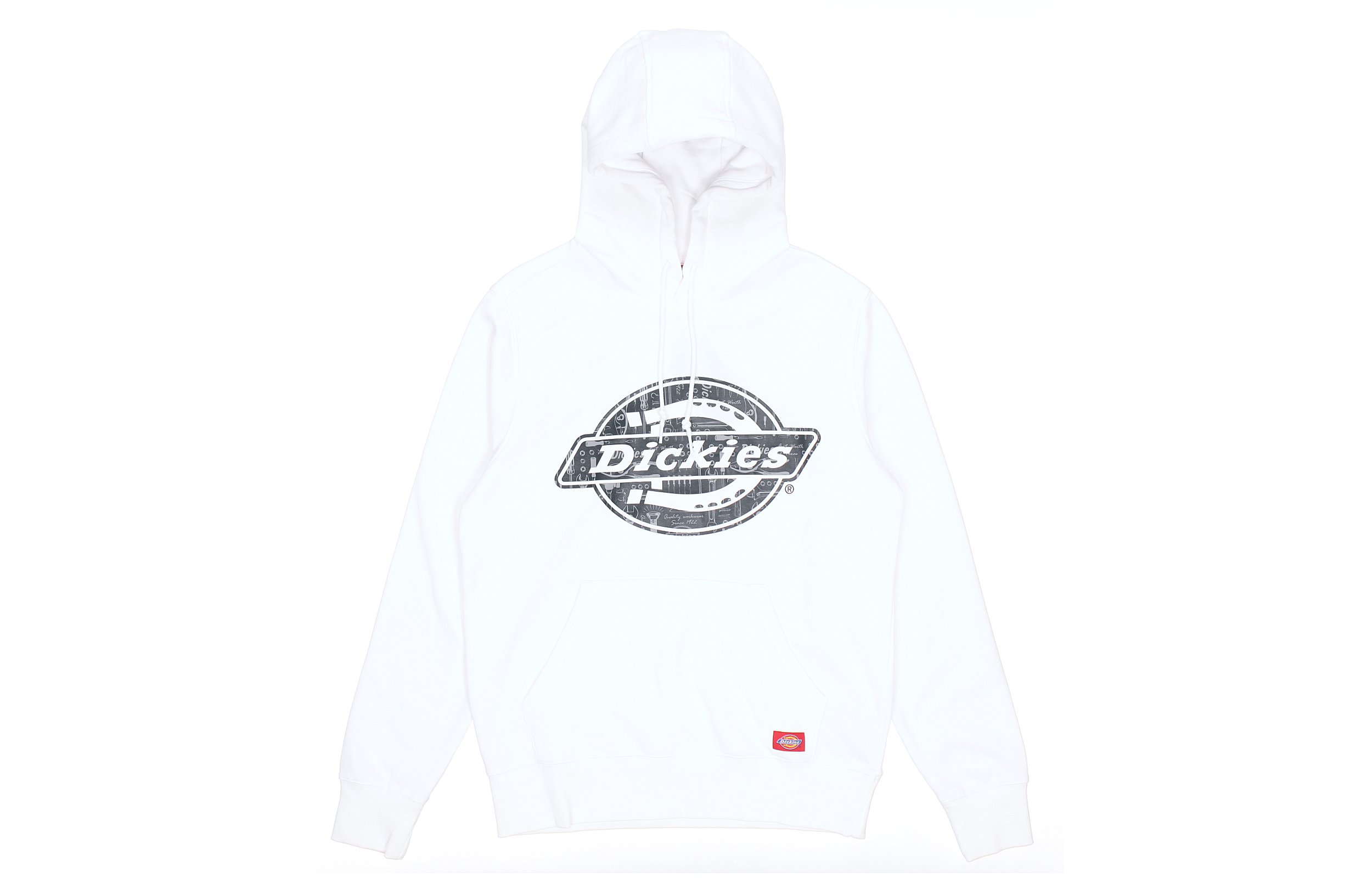 Dickies Logo Fleece Crewneck Sweatshirt White Casual Fit DK008156C4D