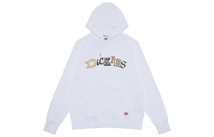 Dickies Logo Kangaroo Pocket Hoodie Unisex White DK010178C4D