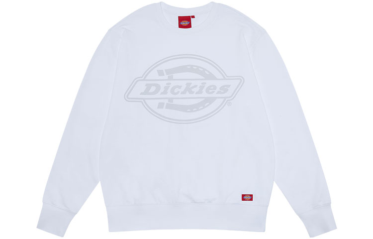 Dickies Logo Print Casual Crewneck Sweatshirt Unisex White DK007326C4D