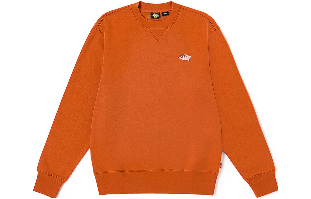 Dickies Logo Print Crewneck Fleece Sweatshirt Mumbai Brown Unisex DK012292