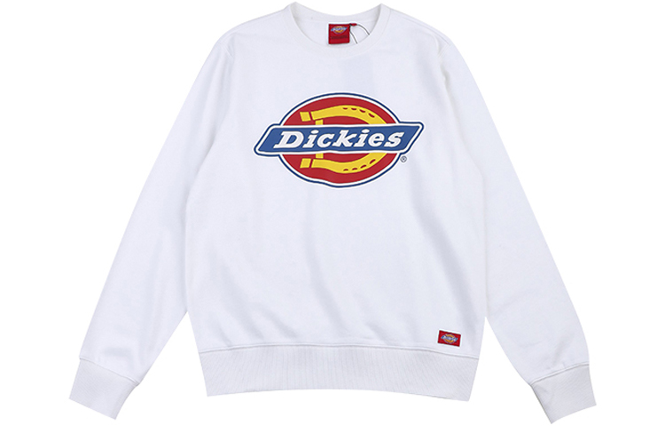 Dickies Logo Print Crewneck Pullover Sweatshirt White Unisex Fall Style DK007059C4D