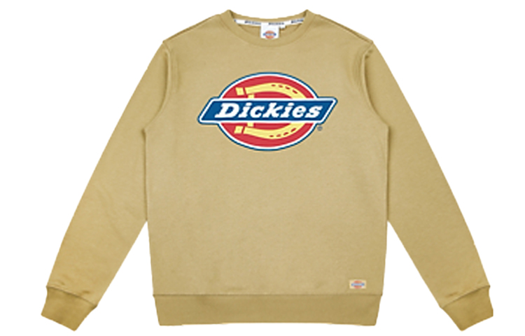 Dickies Logo Print Crewneck Sweatshirt Khaki Long Sleeve Pullover Top DK008714KHK1
