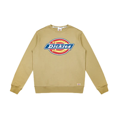Dickies Logo Print Crewneck Sweatshirt Khaki Long Sleeve Pullover Top DK008714KHK1