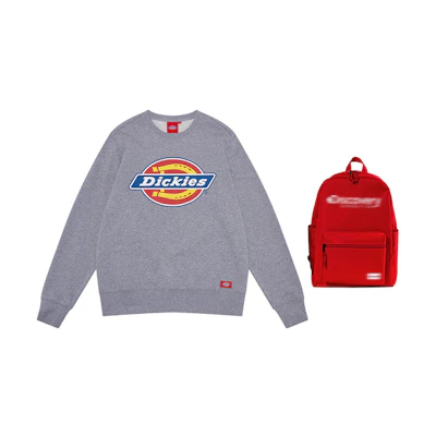 Dickies Logo Print Crewneck Sweatshirt Mid Gray - Casual Style DK007059CQ8LH